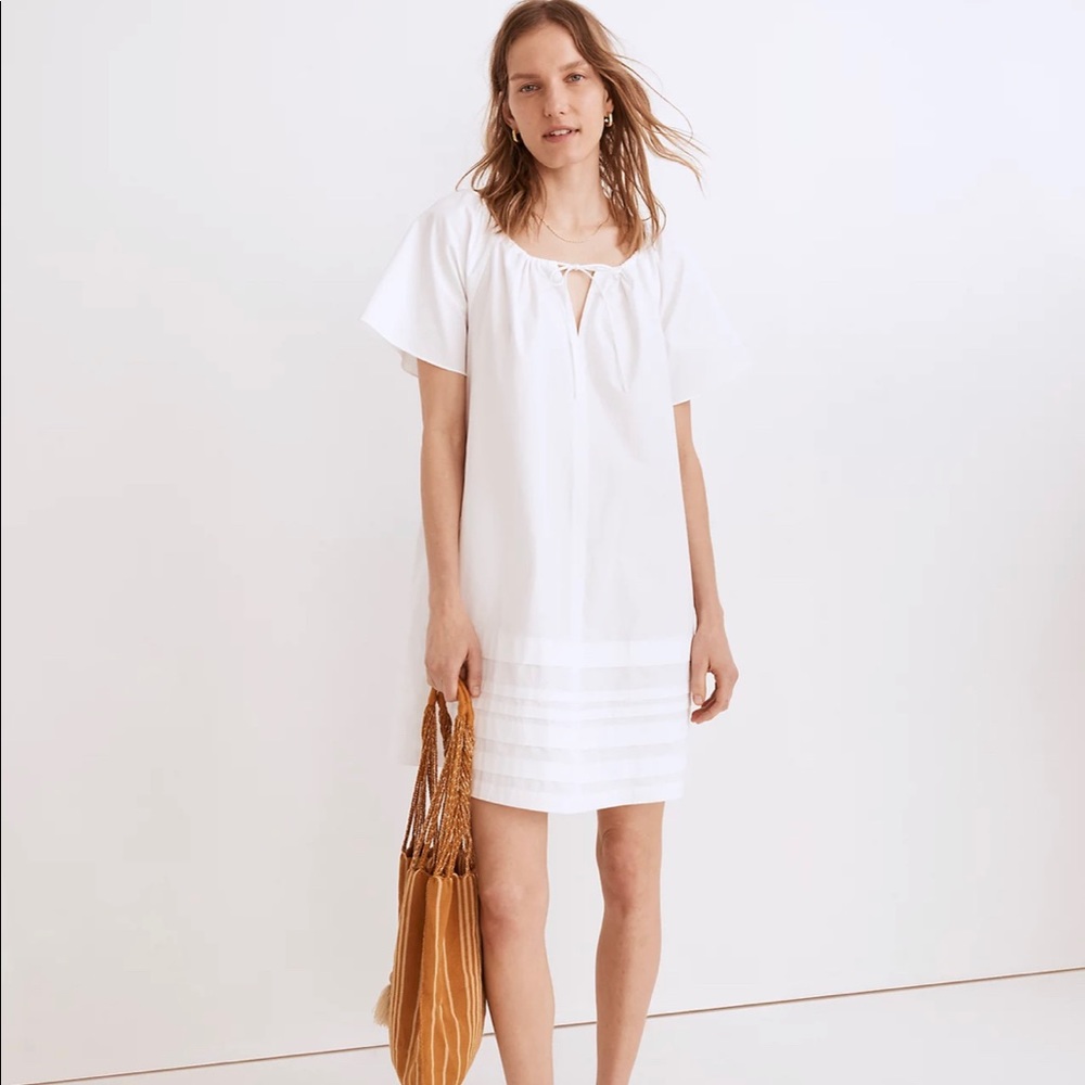 Madewell Poplin Flutter-Sleeve Mini Dress with Scoop Neck - Picture 3 of 11